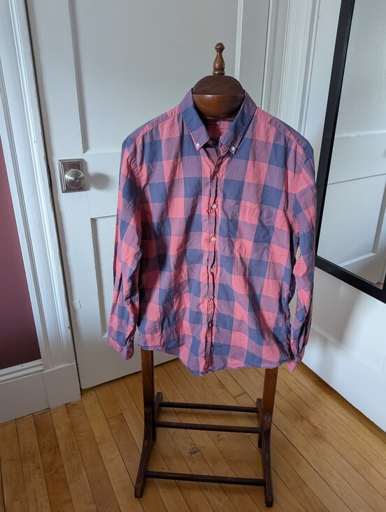 J. Crew Other - J. Crew Men's Pink and Blue Check Button-Down Shirt